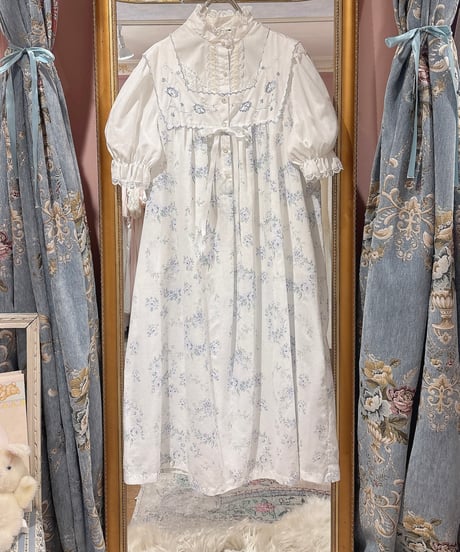 80s vintage flower embroidered no sleeve dress