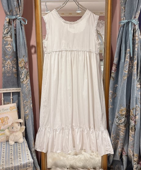 80s vintage flower embroidered no sleeve dress