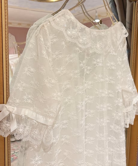 60s vintage lace see-through gown dress