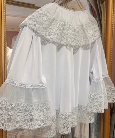 60s vintage flare sleeve lace gown tops