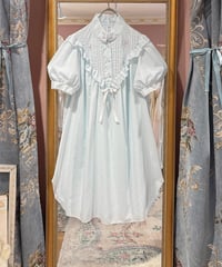 80s vintage flower embroidered frill dress