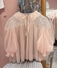 60s vintage see-through pleats gown tops