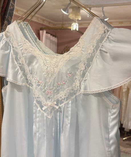 80s vintage flower embroidered satin dress