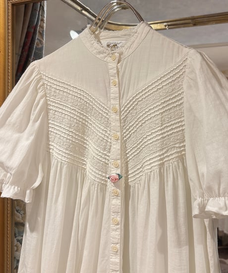70s vintage pin tuck gather dress
