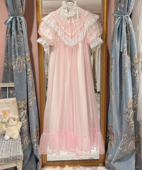 60s vintage lace see-through gown dress
