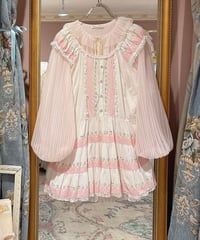 70s vintage flower pattern tiered dress