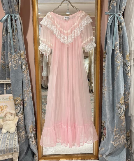 60s vintage lace see-through gown dress