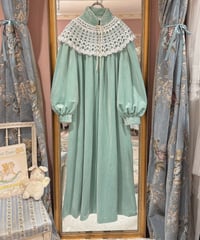 80s vintage flower embroidered velours dress