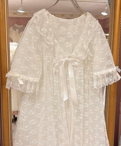 60s vintage lace see-through gown dress