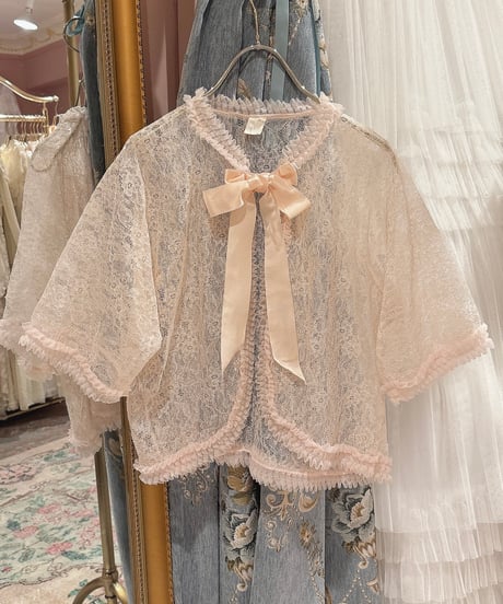 60s vintage lace satin ribbon gown tops