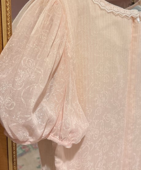 GUNNE SAX vintage ribbon flower bouquet print dress