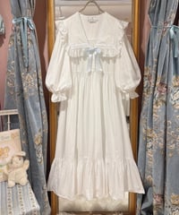 80s vintage sailor collar white dress