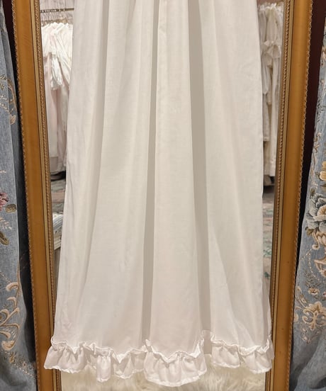 70s vintage scallop&flower embroidered dress