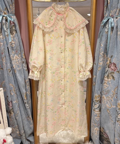 60s vintage big collar floral dress
