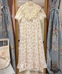 80s vintage ribbon flower bouquet no sleeve dress