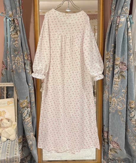 80s vintage flower pattern lace dress