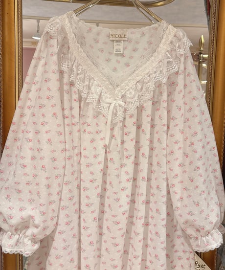 80s vintage flower pattern lace dress