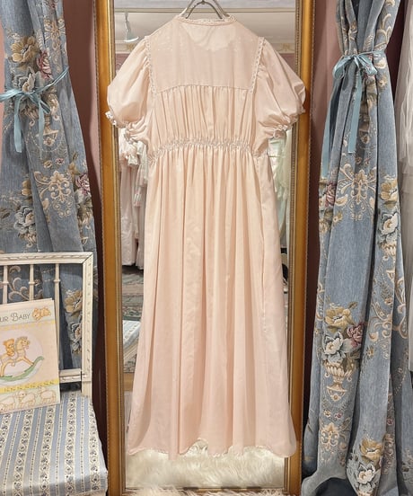 70s vintage flower embroidered dress