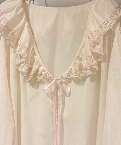 70s vintage pink satin ribbon crochet lace dress