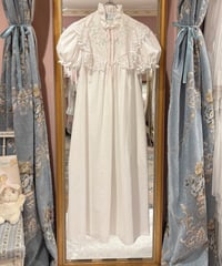 80s vintage flower embroidered lace dress