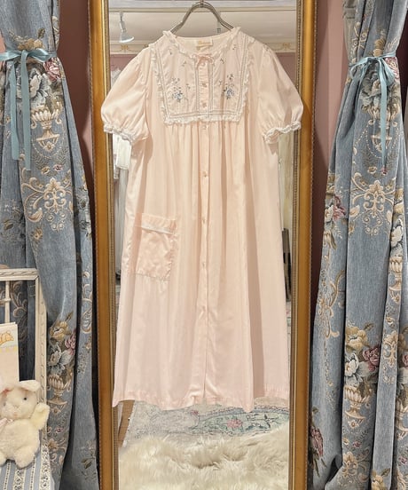 80s vintage flower embroidered dress