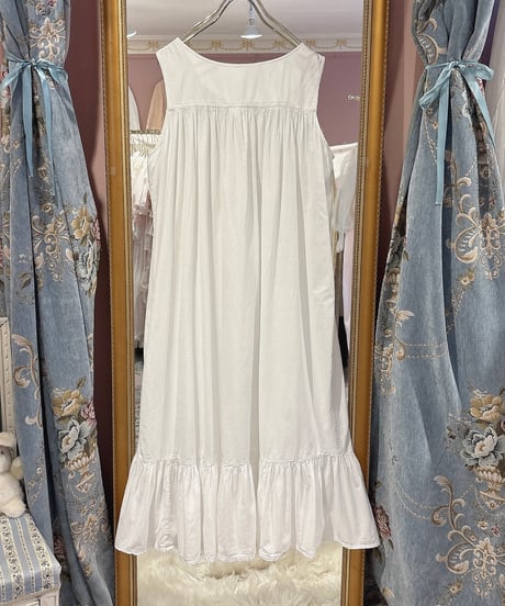 80s vintage pastel flower embroidered no sleeve dress