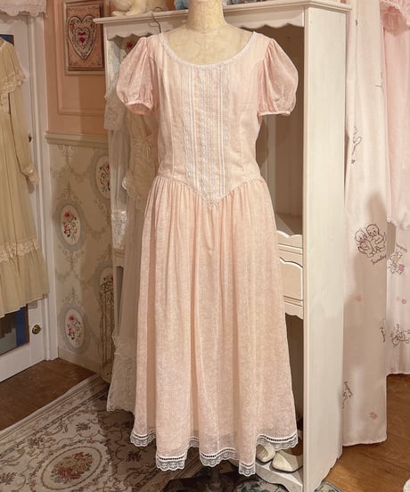 GUNNE SAX vintage ribbon flower bouquet print dress