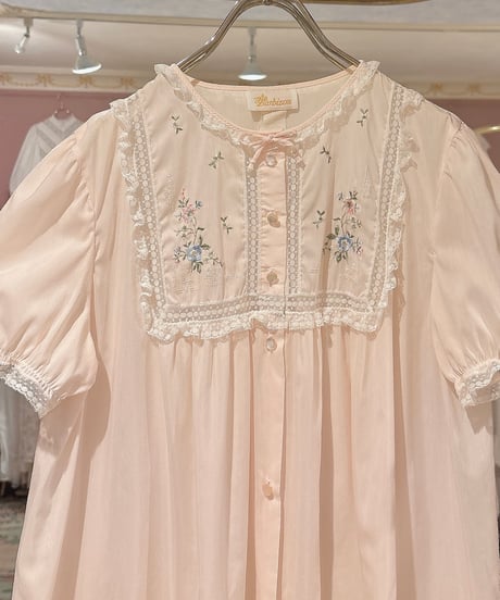 80s vintage flower embroidered dress