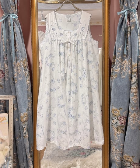 80s vintage flower embroidered no sleeve dress