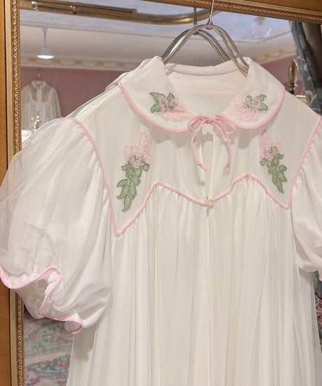 60s vintage flower lace gown dress