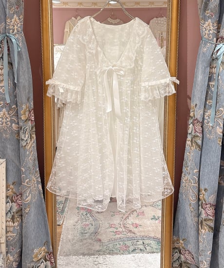 60s vintage lace see-through gown dress