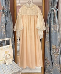 70s vintage flare sleeve lace dress