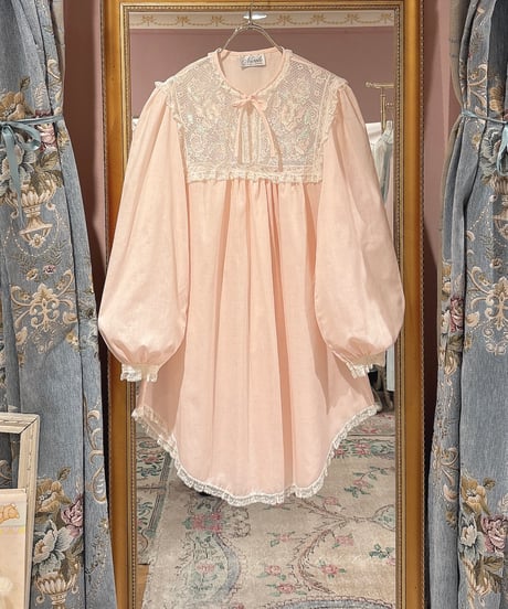 80s vintage flower embroidered dress