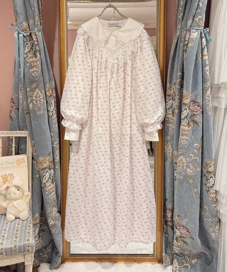 80s vintage flower pattern lace dress