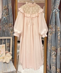 80s vintage  flower lace baby pink dress