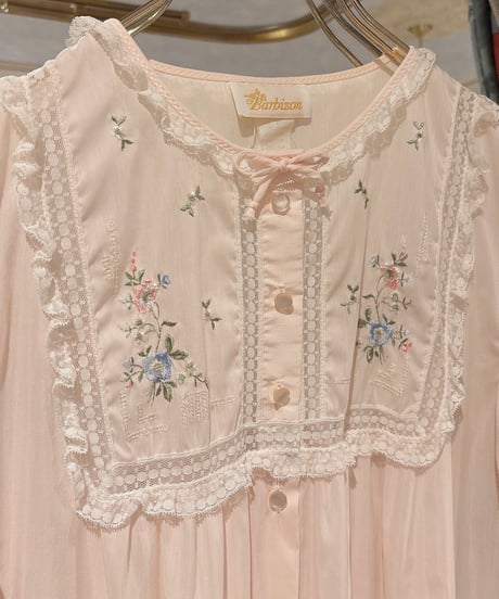 80s vintage flower embroidered dress