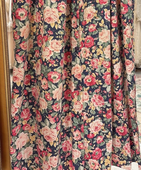 80s vintage sailor collar flower pattern dress