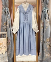 80s vintage lace sailor collar dress