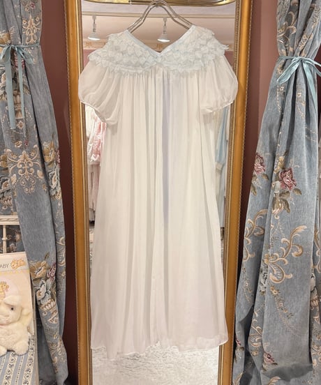 60s vintage leaf embroidered lace gown dress
