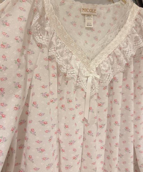 80s vintage flower pattern lace dress