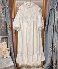 80s vintage flower embroidered no sleeve dress