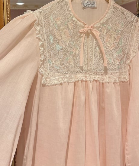 80s vintage flower embroidered dress