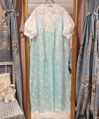 80s vintage flower embroidered satin no sleeve dress