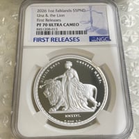NGC鑑定PF70+FR 2026年 フォークランド諸島 ウナとライオン 1オンス銀貨 シルバー プルーフコイン イギリス