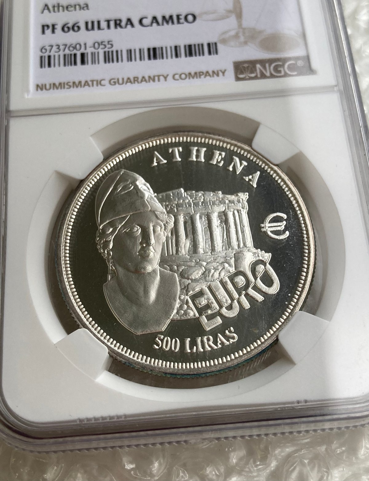 マルタ騎士団 2001年 アテネ 500リラ銀貨 シルバー プルーフコイン NGC