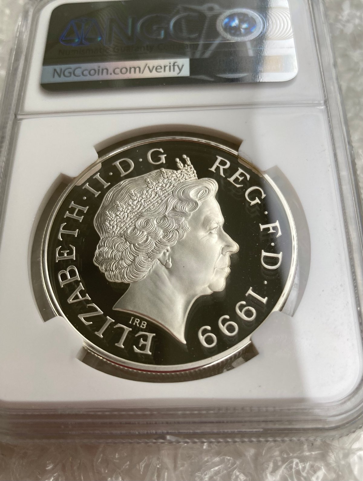 NGC鑑定PF69UC 1999年 イギリス ダイアナ妃追悼祈念 5ポンド銀貨
