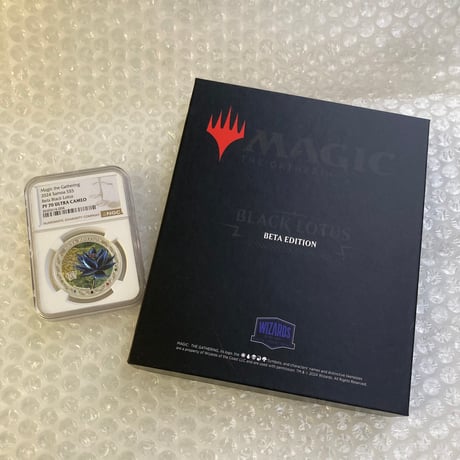 【※箱ケースあり】MTG公式 ブラックロータス ベータ版 マジックザギャザリング NGC鑑定PF70 サモア 1オンス銀貨 シルバー プルーフコイン Black Lotus