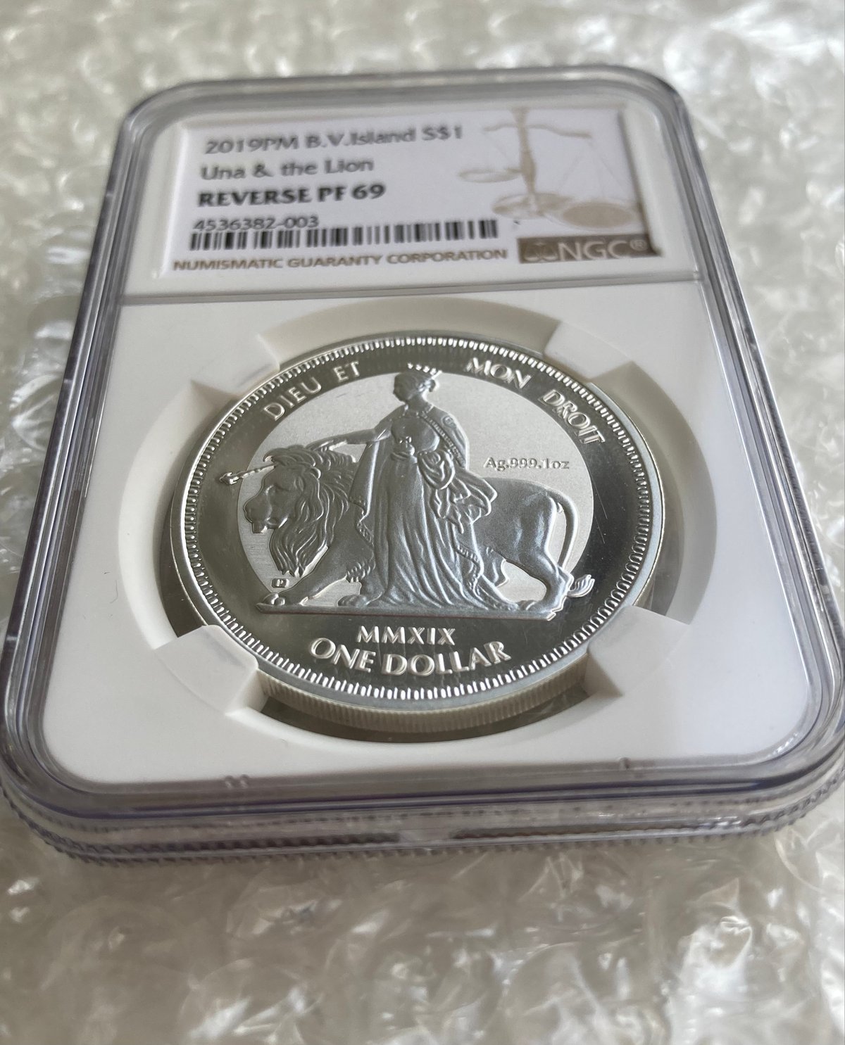 イギリス領ヴァージン諸島 2019年 ウナとライオン 2oz銀貨 PF 67 NGC鑑定PF69】ウナとライオン 2019 イギリス領 ヴァージン諸島 1オンス