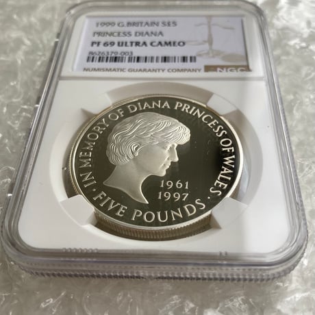 NGC鑑定PF69UC 1999年 イギリス ダイアナ妃追悼祈念 5ポンド銀貨 シルバープルーフコイン 英国王立造幣局 イギリス ロイヤルミント Princess Diana Royal Mint