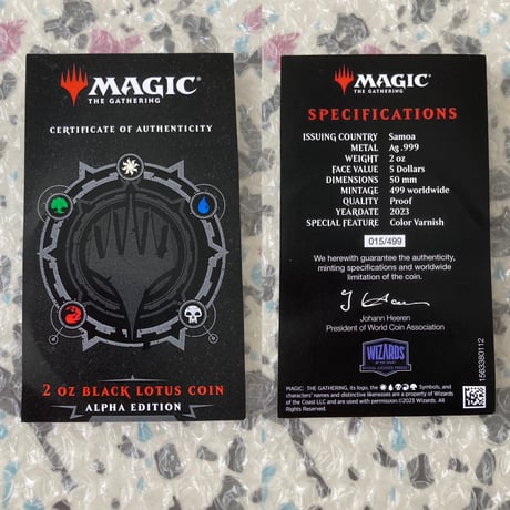 【2oz・アルファ版】 MTG公式 ブラックロータス マジックザギャザリング PCGS鑑定PR70 サモア造幣局 2オンス銀貨 シルバー プルーフコイン ※トレカ・トレーディングカードではない